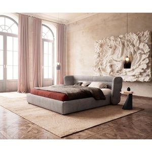 Čalouněná postel Simea 180x200 cm mikrovlákno šedá obraz