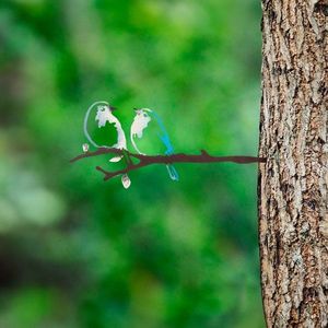 Zahradní dekorace Bird on the branch 26 obraz
