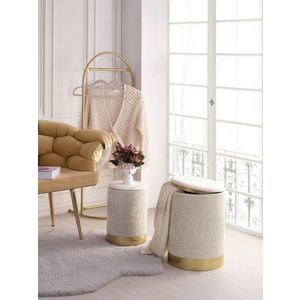 Chest Pouffe Set (2 Pieces) Comfort - Cream obraz