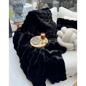 Sofa Shawl Bubble 200x75 - Black obraz