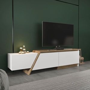 TV stolek Zonas - White, Walnut obraz