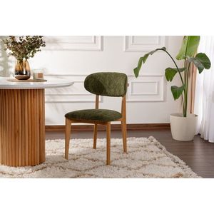 Sada židlí (2 kusy) Lionte - Green, Light Oak obraz