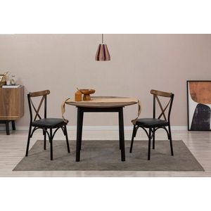 Extendable Dining Table Oliver - Walnut, Black obraz