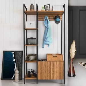 Předsíňová stěna Doga - Walnut, Black obraz