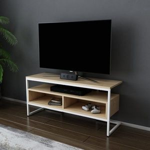 TV stolek Merrion - White, Oak obraz