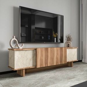 TV stolek Diana - Travertine, Walnut obraz