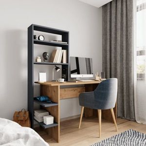 Psací stůl s knihovnou Aden - Oak, Anthracite obraz