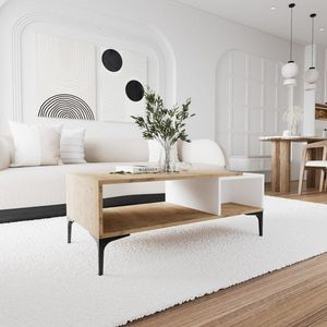 Konferenční stolek Tarz - White, Oak obraz