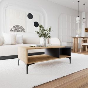 Konferenční stolek Tarz - Anthracite, Oak obraz