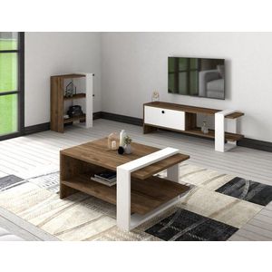 Living Room Furniture Set Gaye - Walnut, White obraz