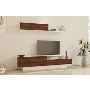 TV stěna / Sestava pod TV Elda - White, Walnut obraz