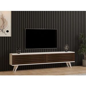 TV stolek Hill - Walnut, White obraz
