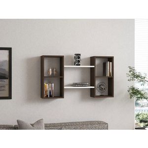 Nástěnná police Bambi - White, Walnut obraz