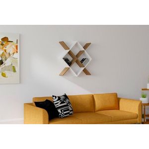 Nástěnná police Semo - Walnut, White obraz