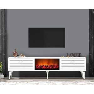 TV stolek Arona Fireplace - White obraz