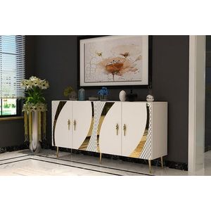 Konzolový stolek Hook KB150 - White, Gold obraz