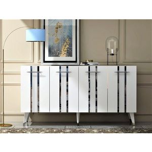 Konzolový stolek Asel - White, Silver obraz