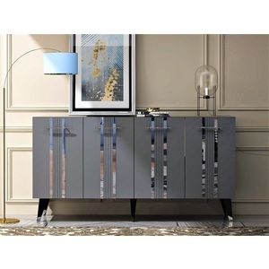 Konzolový stolek Asel - Anthracite, Silver obraz