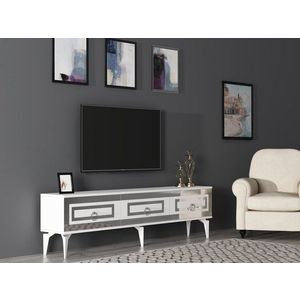 TV stolek Karya - White, Silver obraz