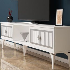 TV stolek Nil - White, Silver obraz