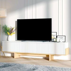 TV stolek Hege - White, Sapphire Oak obraz