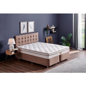 Double Mattress, Base & Headboard Helen - Light Brown (160 x 200) obraz