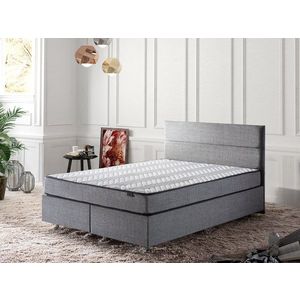 Double Mattress, Base & Headboard Silver - Grey (160 x 200) obraz
