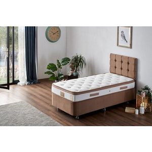 Single Mattress, Base & Headboard Latte - Light Brown (90 x 190) obraz