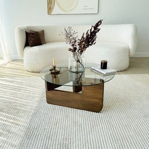 Konferenční stolek Mia - Walnut, Transparent obraz