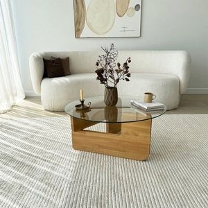 Konferenční stolek Mia - Oak, Transparent obraz