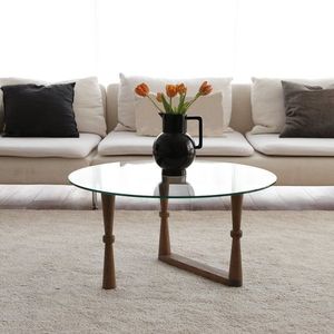Konferenční stolek Yuvarlak Cam Orta Sehpa S301 obraz