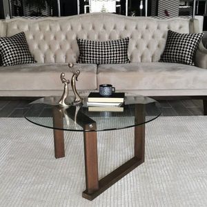 Konferenční stolek Yuvarlak Cam Orta Sehpa S300 obraz