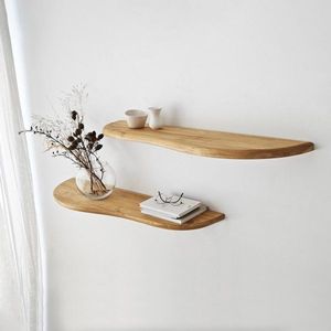 Nástěnná police Wavy 2 - Oak obraz