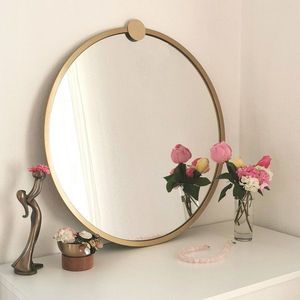 Zrcadlo Gold Metal Çerçeve Yuvarlak Ayna A708 obraz