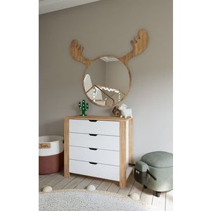 Komoda Nisan 1600-026 - White, Walnut obraz