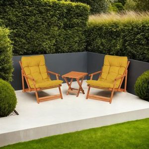 Garden Table & Chairs Set (3 Pieces) My007 - Yellow obraz