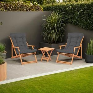 Garden Table & Chairs Set (3 Pieces) My007 - Grey obraz
