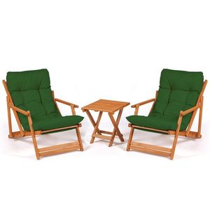 Garden Table & Chairs Set (3 Pieces) My007 - Green obraz