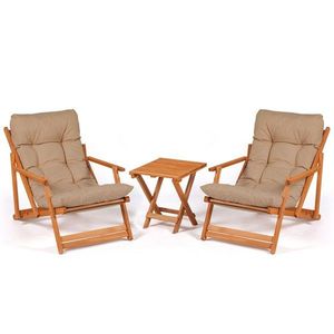 Garden Table & Chairs Set (3 Pieces) My007 - Brown obraz
