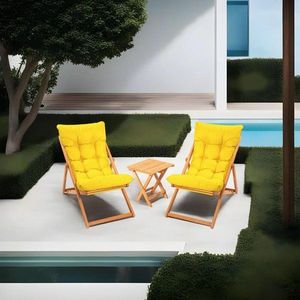Garden Table & Chairs Set (3 Pieces) My005 - Yellow obraz