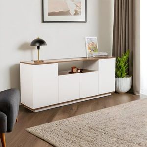 Konzolový stolek Arista - White, Walnut obraz