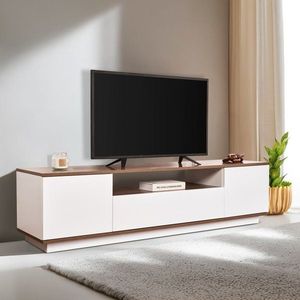 TV stolek Veramont - White, Walnut obraz