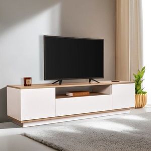 TV stolek Veramont - White, Cadiz Oak obraz