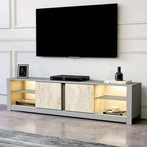 TV stolek Aydos - Grey, Travertine obraz