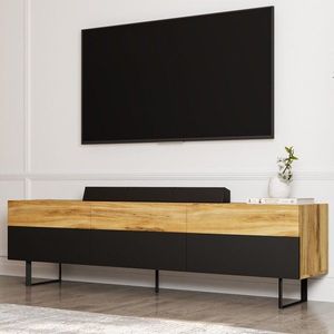 TV stolek Sign - Black, Oak obraz