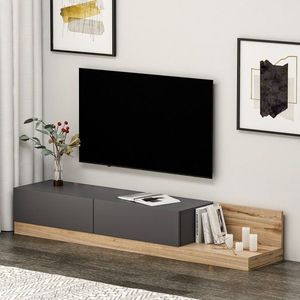 TV stolek Majör - Anthracite, Walnut obraz