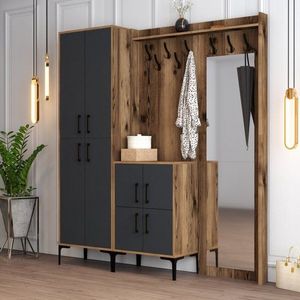 Předsíňová stěna Berlin ABC - Walnut, Anthracite obraz