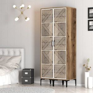 Šatní skříň Kumsal PP - Walnut, White obraz