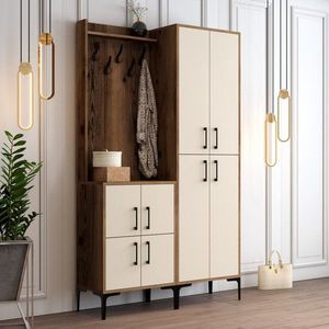 Předsíňová stěna Berlin BA - Walnut, Cream obraz