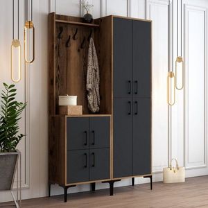Předsíňová stěna Berlin BA - Walnut, Anthracite obraz